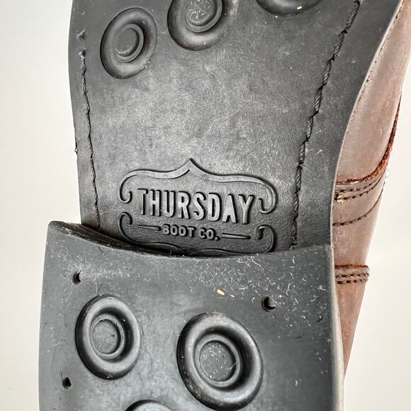 THURSDAY Boot Co. Men's Captain Brown Leather Lace-Up Boots Size 8.5199 - Picture 10 of 12